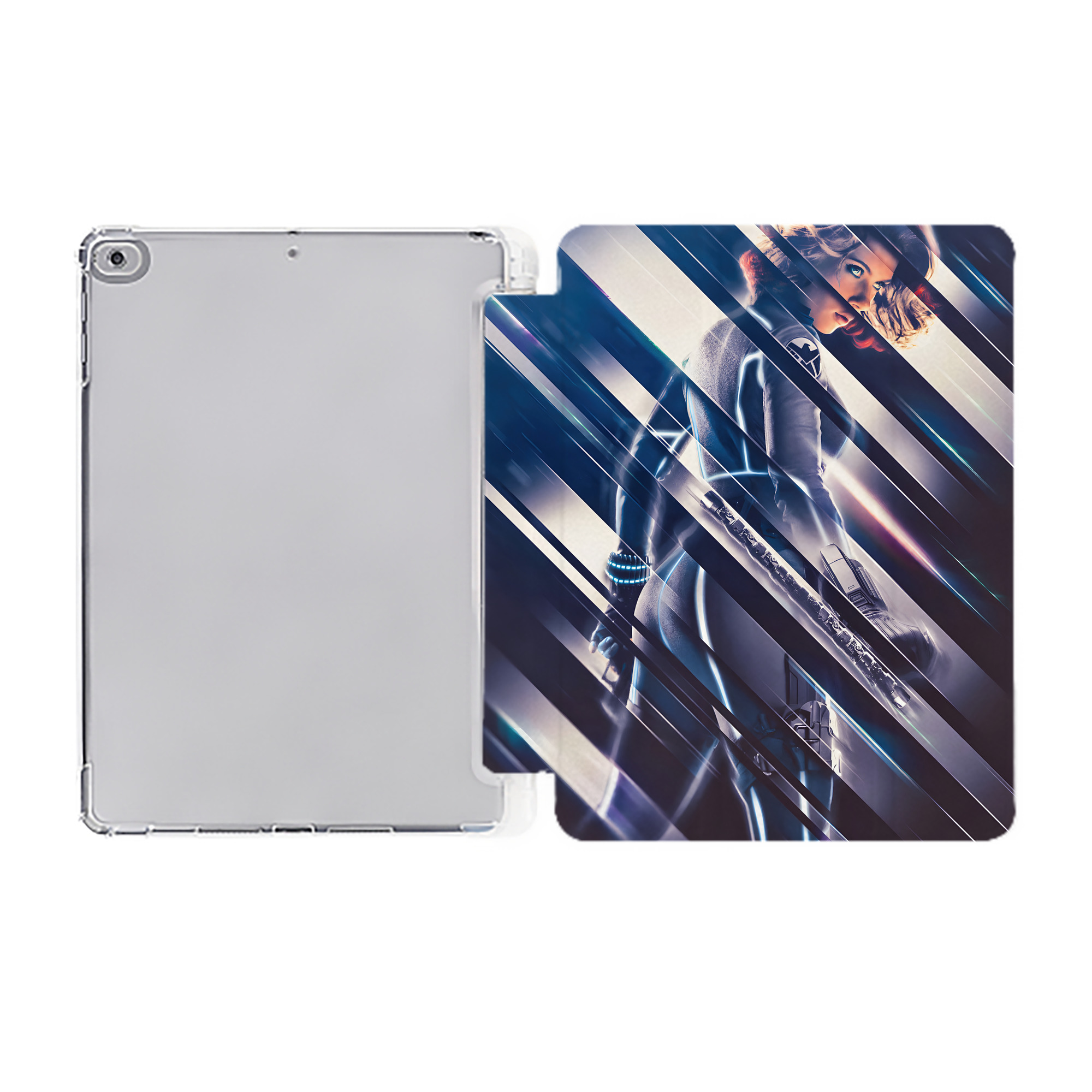 （画像用） アベンジャーズ The Avengers IPad ケース ペン収納付き 三つ折りスタンド PUレザー×シリコン 対応機種9.5/10.5/10.9インチ